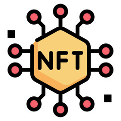 nft token digital crypto  filled outline icon