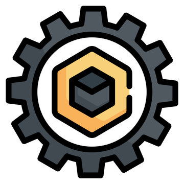 Gear Work Nft Token System  Filled Outline Icon