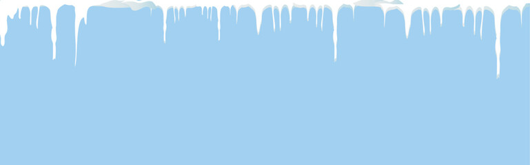 Dangling icicles on a white background. A simple illustration of icing.
