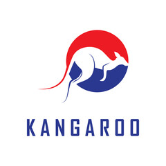 kangaroo logo vector with slogan template