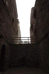 the ruins of raglan castle in Monmouthshire wales