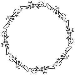 Wedding vector vintage frame - decorative floral wreath. For greeting card.