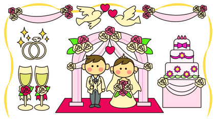 ウェディング　イラスト