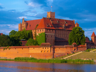 2022-06-12. Castle of the Teutonic Knights Order in Malbork, Poland,  is the largest castle in the...