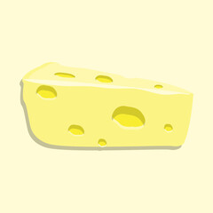 yellow cheese vector with a shadow