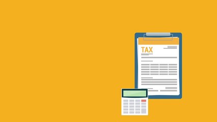 Concept tax payment. Data analysis, paperwork, financial research report and calculation of tax return. Payment of debt.