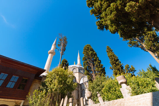 Atik Valide Mosque in Uskudar Istanbul. Ottoman architecture background