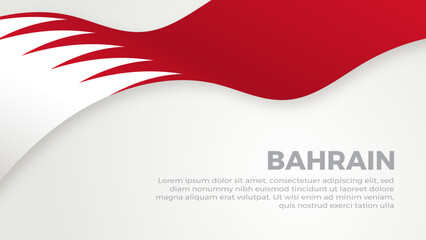 Bahrain flag simple white background with copy space. perfect for bahrain days, events, holidays
