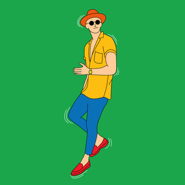 Vector illustration of man style dress and pose