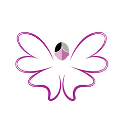 butterfly wings with female head vector icon