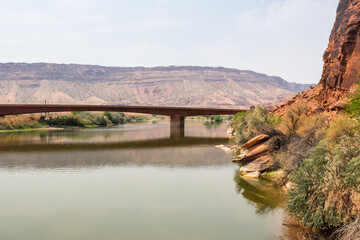 Fototapeta premium Bridge over Colorado River in Moab, Utah