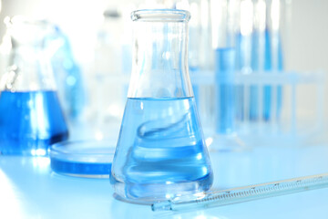 Concept of science and research with laboratory accessories