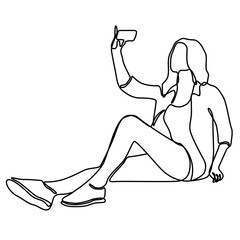 continuous one line hand drawing of woman face line art feminine isolated for png decoration.