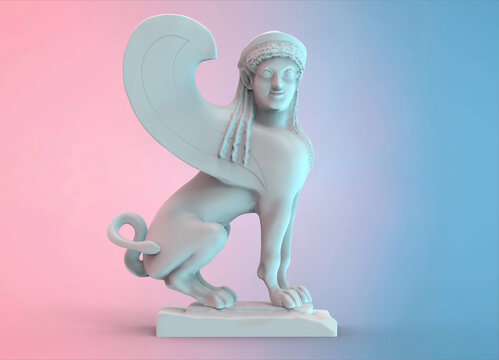 recommend clip art: Marble sphinx, Delphi, Greece Incredible Hellenistic sculpture of the mythical Greek Sphinx. 3d illustation