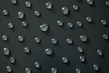 Abstract water drops on grey background, macro, Bubbles close up