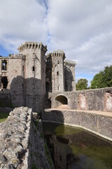 the ruins of raglan castle in Monmouthshire wales