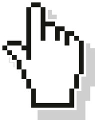 Pixel hand cursor pointer icon