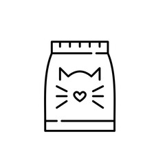 Cat food package. Pixel perfect, editable stroke icon