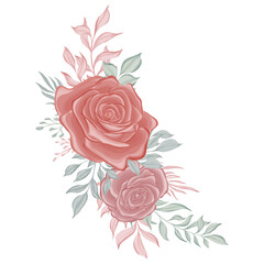 rose flower bouquet arrangement watercolor