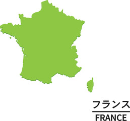 フランスの世界地図イラスト