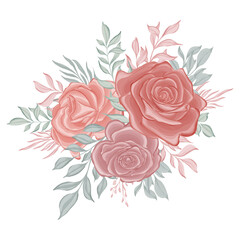 rose flower bouquet arrangement watercolor