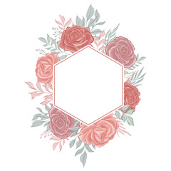 rose flower frame watercolor decoration