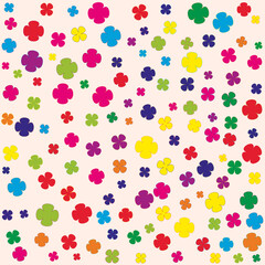 Obraz premium Cute colorful multicolored flowers seamless vector background pattern