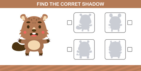 finding the correct shadow of cute animal,education game for kids age 5 and 10 Year Old © Ratuhiliyatul