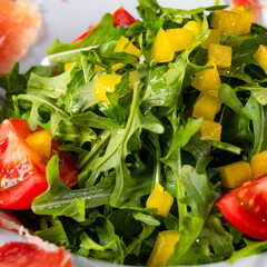 Rocket salad with dried Spanish ham