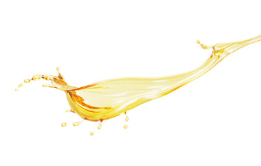 Liquid Oil or Cosmetic essence splash isolated on white background, 3d illustration with Clipping path.