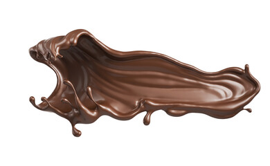 chocolate splash on a white background, 3d rendering.