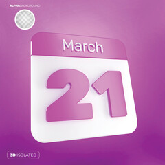 Calendar 21 March 3d Premium