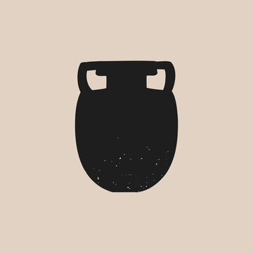 recommend clip art: Ceramic vases. Pot pottery vase silhouette. Vector elegant greek jar set