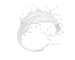 White milk splash isolated on background, liquid or Yogurt splash, Include clipping path. 3d illustration.