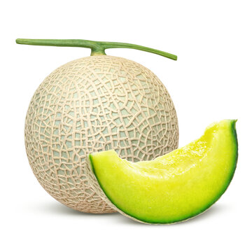 メロン イラスト リアル カット 青 セット