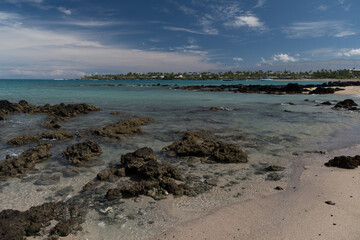 Walking at Anaehoomalu surf line - 4