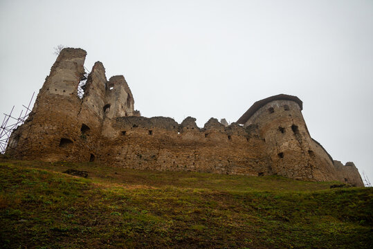 Ruins of medieval castle Zborov, Slovakia. Autumn time