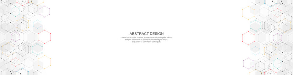 Abstract background and geometric pattern with hexagons shape for banner design or header