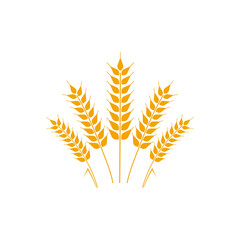 Wheat wreaths logo. Wheat ear icon. Vector agriculture ears symbol.
