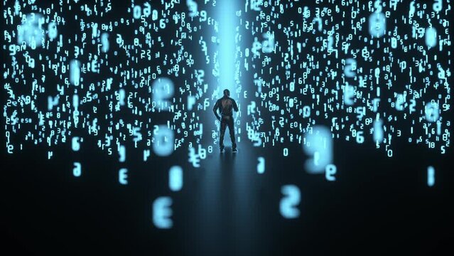 people standing on tree in midtown of modern city at night 3d rendered