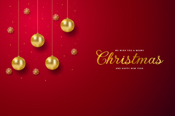 Fototapeta na wymiar 2023 merry Christmas Happy new year background banner red color. Greeting Card, Poster. Vector Illustration.