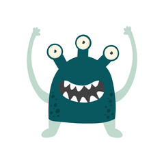 Monster print. Cartoon character design for fashion fabrics, textile graphics, prints