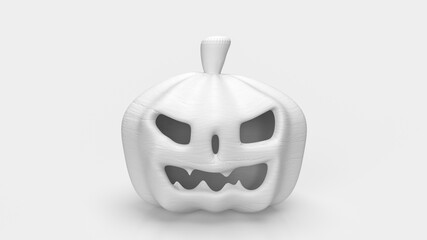 The white pumpkin for halloween concept 3d rendering
