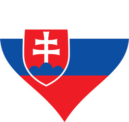 Fototapeta premium Slovakia Heart Flag. Slovak Love Shape Country Nation National Flag Sign Symbol Banner. Transparent PNG Flattened JPG Flat JPEG