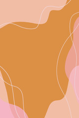 Obraz na płótnie Canvas empty orange background with pink waves and lines