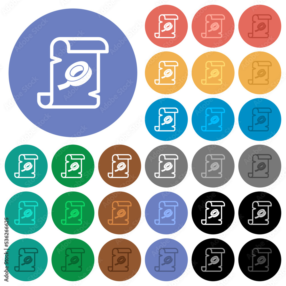 Sticker script patch round flat multi colored icons