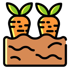 illustration carrot garden icon