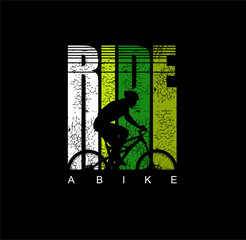  Ride A Bike Vintage T shirt design print ready template vector art.