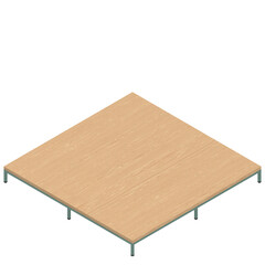 3d rendering illustration of a wooden platform