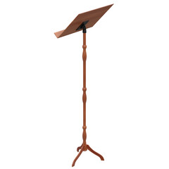 3d rendering illustration of a wooden music stand